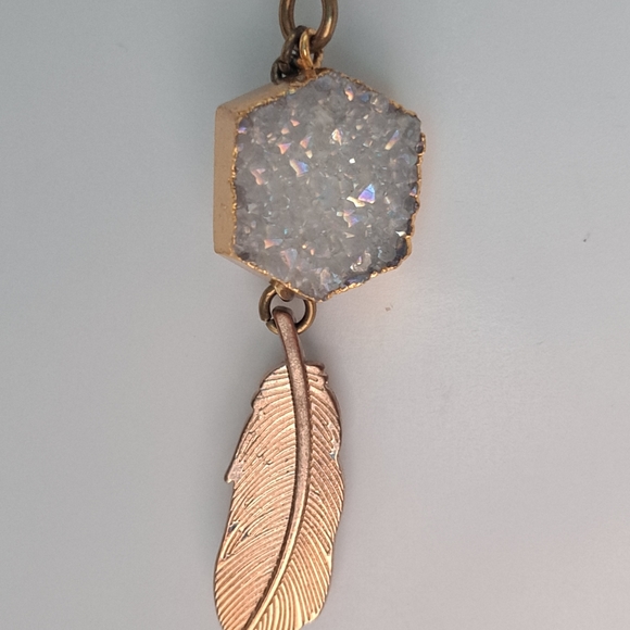 Beautifull Gray Druzy Stone Necklace - Picture 10 of 13